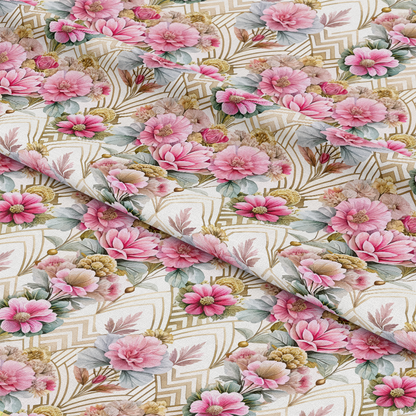Art Deco Florals Pattern 60 Quilting Cotton Fabric