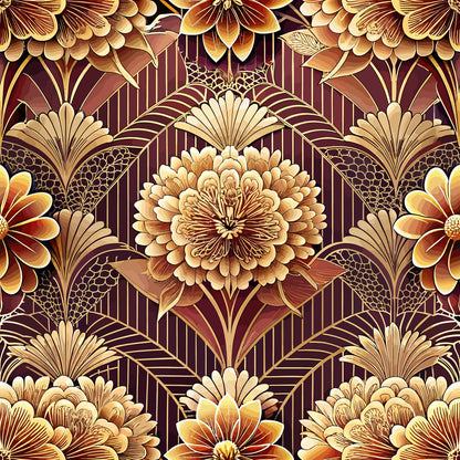 Art Deco Florals Pattern 62 Quilting Cotton Fabric