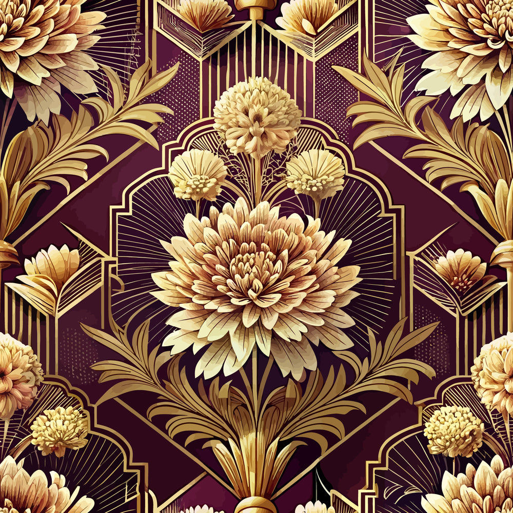 Art Deco Florals Pattern 63 Quilting Cotton Fabric