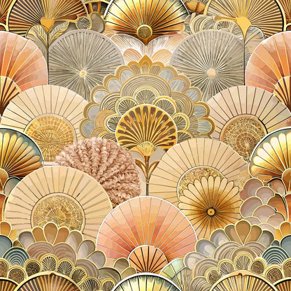 Art Deco Florals Pattern 65 Quilting Cotton Fabric