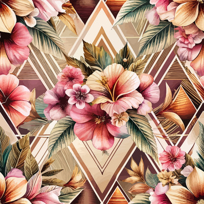 Art Deco Florals Pattern 77 Quilting Cotton Fabric