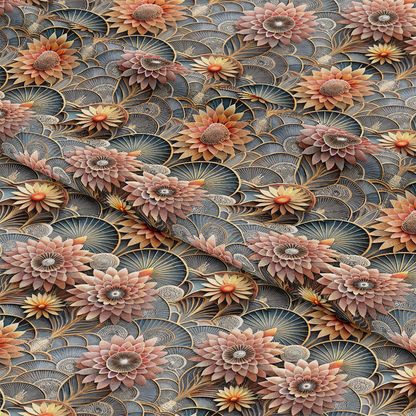 Art Deco Florals Pattern 7 Quilting Cotton Fabric