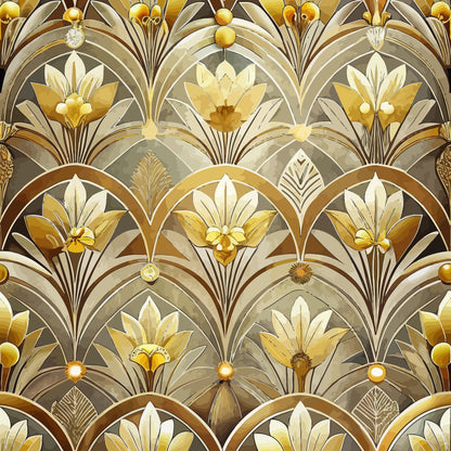 Art Deco Florals Pattern 9 Quilting Cotton Fabric