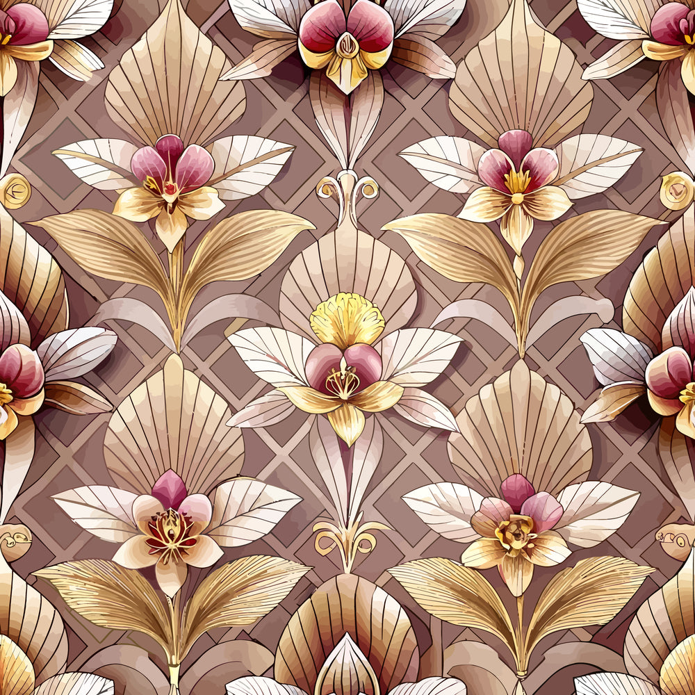 Art Deco Florals Pattern 92 Quilting Cotton Fabric