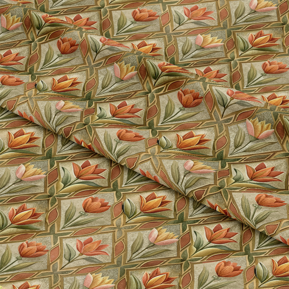 Art Deco Florals Pattern 96 Quilting Cotton Fabric