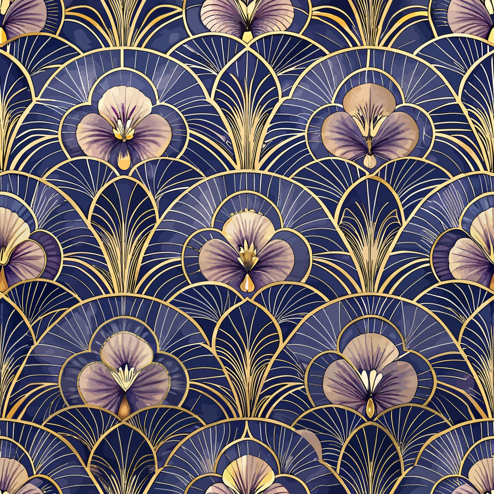 Art Deco Florals Pattern 98 Quilting Cotton Fabric