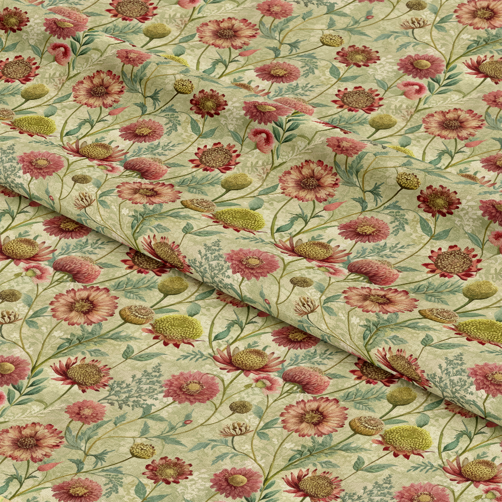 - Art Nouveau Burnet Flowers Pattern 2 Quilting Cotton Fabric  
- Floral design with pink, green, yellow, and beige colors  
- Vintage style fabric with botanical motifs  
- High-quality quilting cotton material  
- Soft, durable textile for sewing and crafting projects  
- Elegant decorative fabric for quilting and home decor