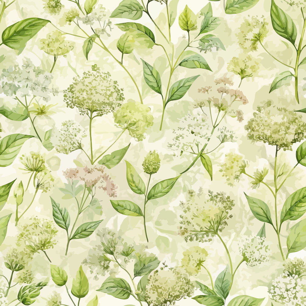 - Art Nouveau Elderflowers Pattern 1 Quilting Cotton Fabric
- Floral design 
- Green leaves 
- Soft cream background 
- Botanical print 
- Vintage style 
- Quilting material 
- Cotton textile 
- Nature inspired 
- Elegant foliage pattern