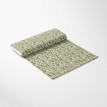 Art Nouveau Fox Tails Pattern 1 Quilting Cotton Fabric, fabric roll, green, beige, natural, botanical, leaves, nature-inspired, textile, cotton, quilting, organic, traditional design, soft texture, durable material, craft fabric, yardage, premium quality