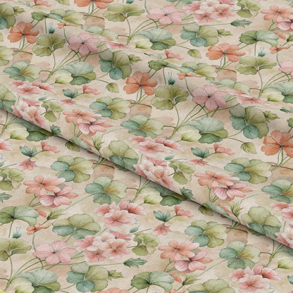 Art Nouveau Geraniums Pattern 2 Quilting Cotton Fabric