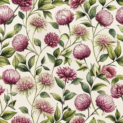 Art Nouveau Globe Amaranths Pattern 1 Quilting Cotton Fabric