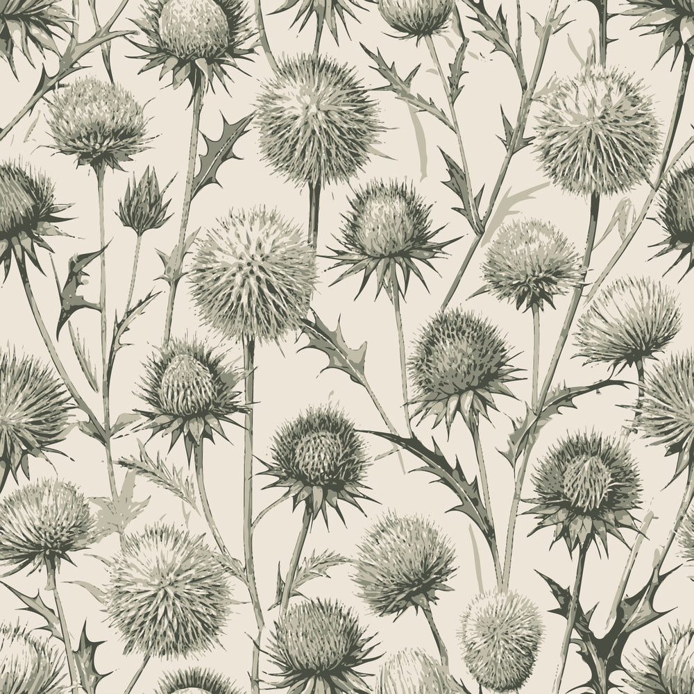 Art Nouveau Globe Thistles Pattern 1 Quilting Cotton Fabric