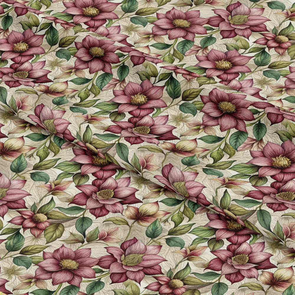 Art Nouveau Hellebores Pattern 1 Quilting Cotton Fabric