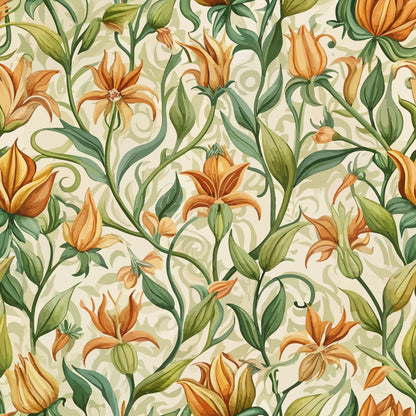 Art Nouveau Honeysuckles Pattern 1 Quilting Cotton Fabric