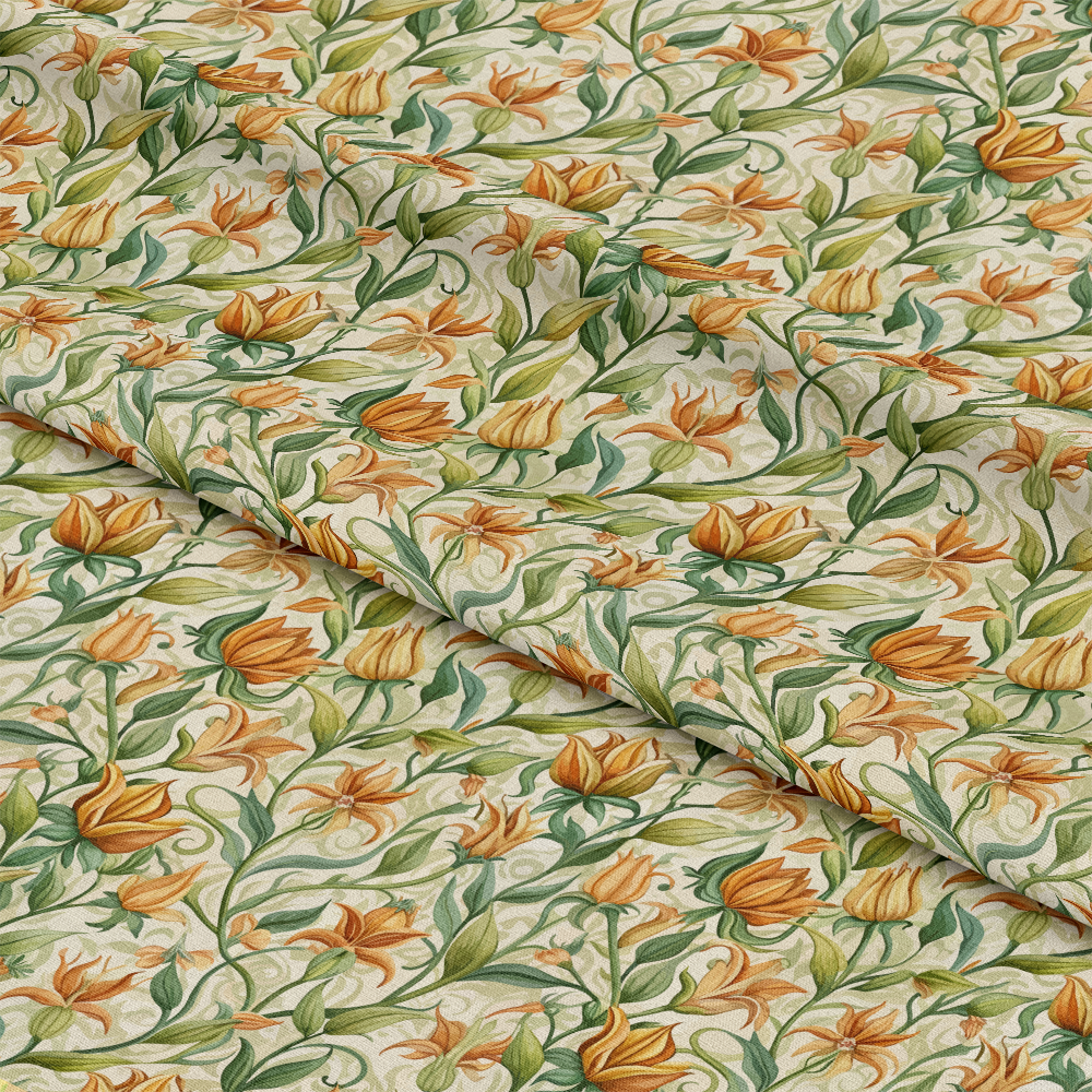Art Nouveau Honeysuckles Pattern 1 Quilting Cotton Fabric