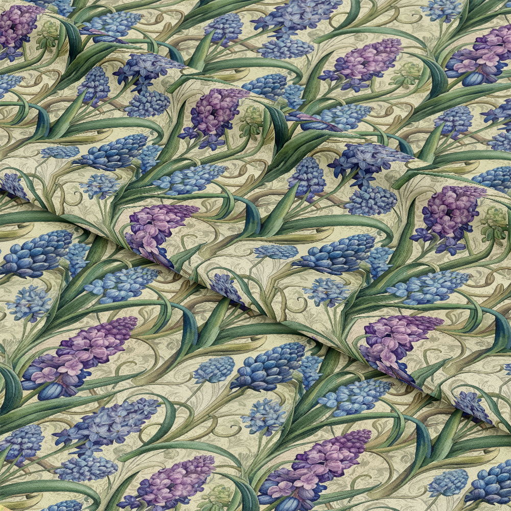 Art Nouveau Hyacinths Pattern 1 Quilting Cotton Fabric
