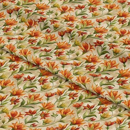Art Nouveau Indian Paintbrush Flowers Pattern 1 Quilting Cotton Fabric