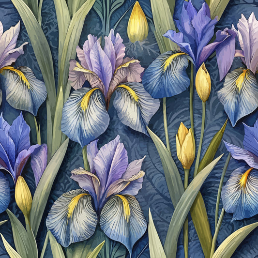Art Nouveau Iris Sweep Pattern 2 Quilting Cotton Fabric