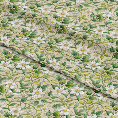 Art Nouveau Jasmine Vines Pattern 1 Quilting Cotton Fabric