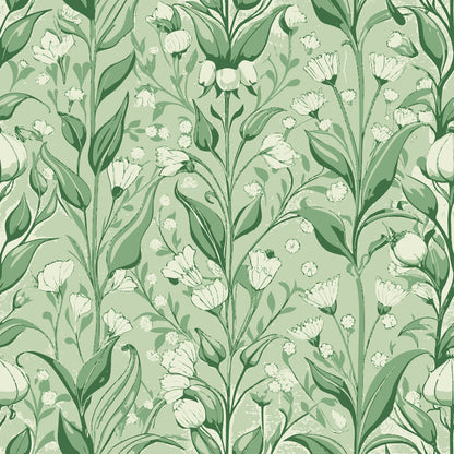 Art Nouveau Lily of the Vallies Pattern 1 Quilting Cotton Fabric