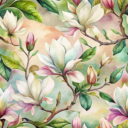 Art Nouveau Magnolias Pattern 1 Quilting Cotton Fabric