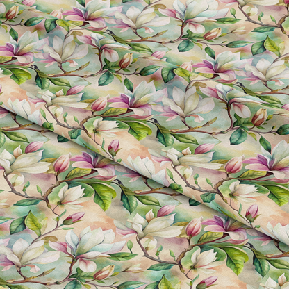 Art Nouveau Magnolias Pattern 1 Quilting Cotton Fabric