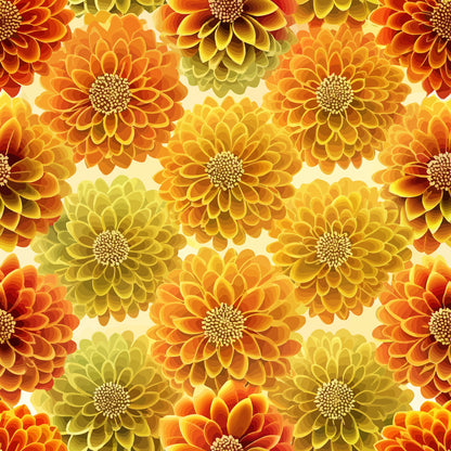 Art Nouveau Marigolds Pattern 1 Quilting Cotton Fabric
