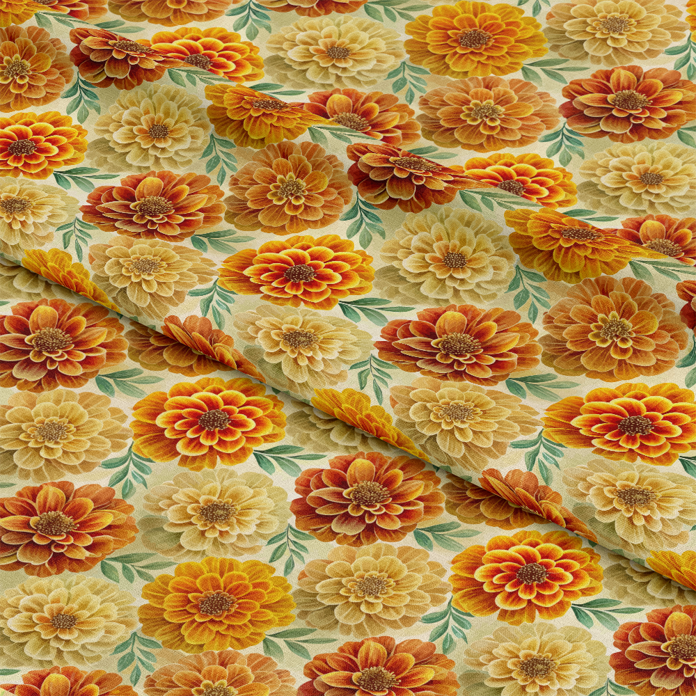 Art Nouveau Marigolds Pattern 2 Quilting Cotton Fabric