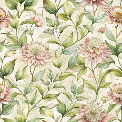 Art Nouveau Milkweed Blossoms Pattern 2 Quilting Cotton Fabric