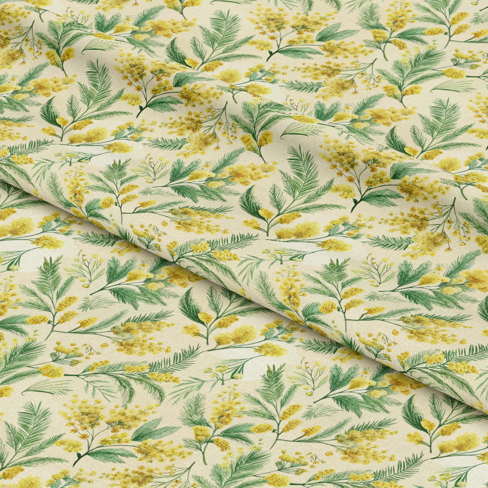 Art Nouveau Mimosa Blossoms Pattern 2 Quilting Cotton Fabric