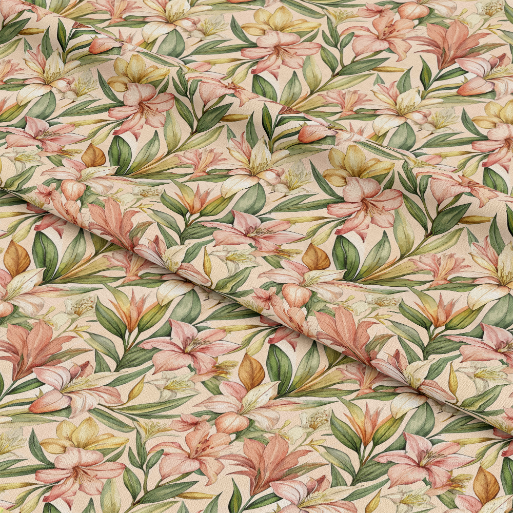 Art Nouveau Oleander Blossoms Pattern 2 Quilting Cotton Fabric