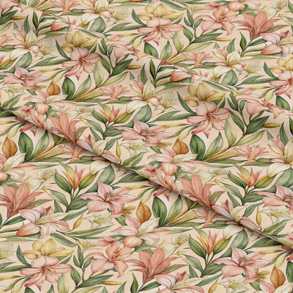 Art Nouveau Oleander Blossoms Pattern 2 Quilting Cotton Fabric