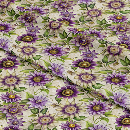 Art Nouveau Passionflowers Pattern 1 Quilting Cotton Fabric