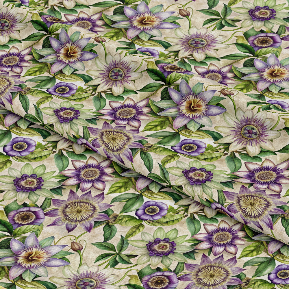 Art Nouveau Passionflowers Pattern 2 Quilting Cotton Fabric