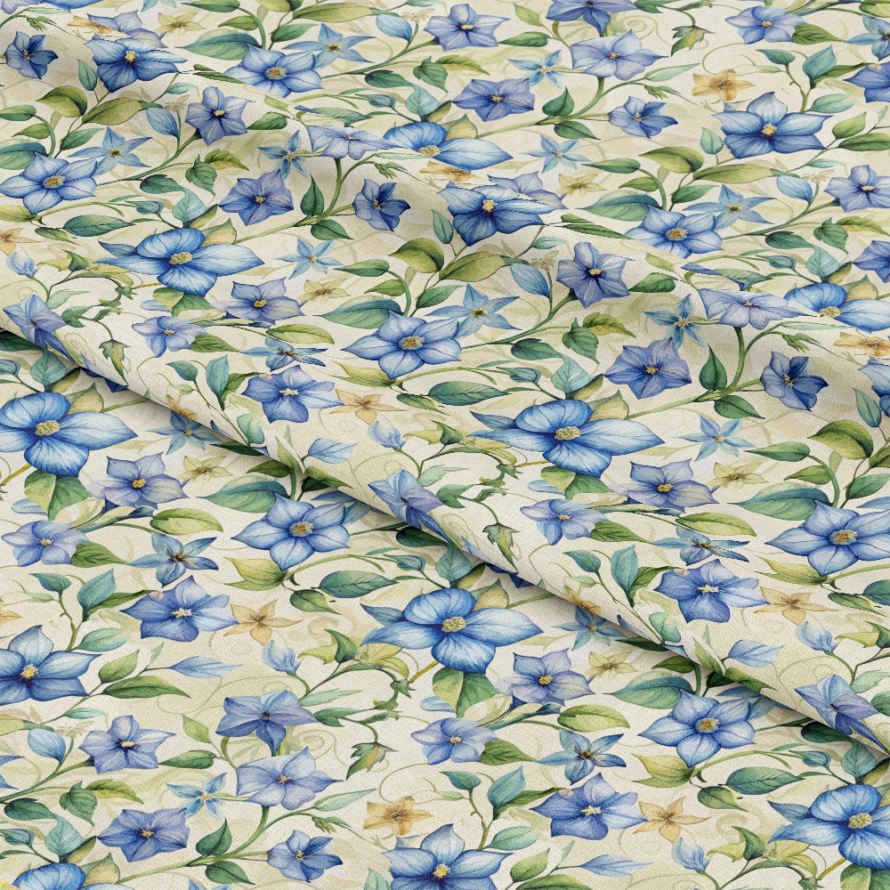 Art Nouveau Periwinkles Pattern 1 Quilting Cotton Fabric