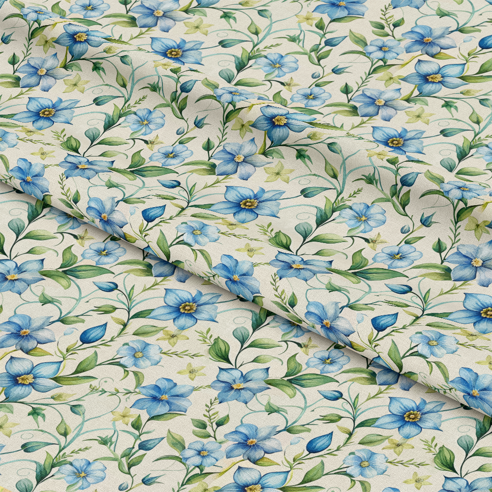 Art Nouveau Periwinkles Pattern 2 Quilting Cotton Fabric