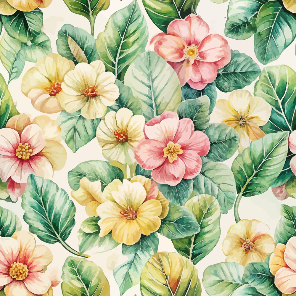 Art Nouveau Primroses Pattern 1 Quilting Cotton Fabric