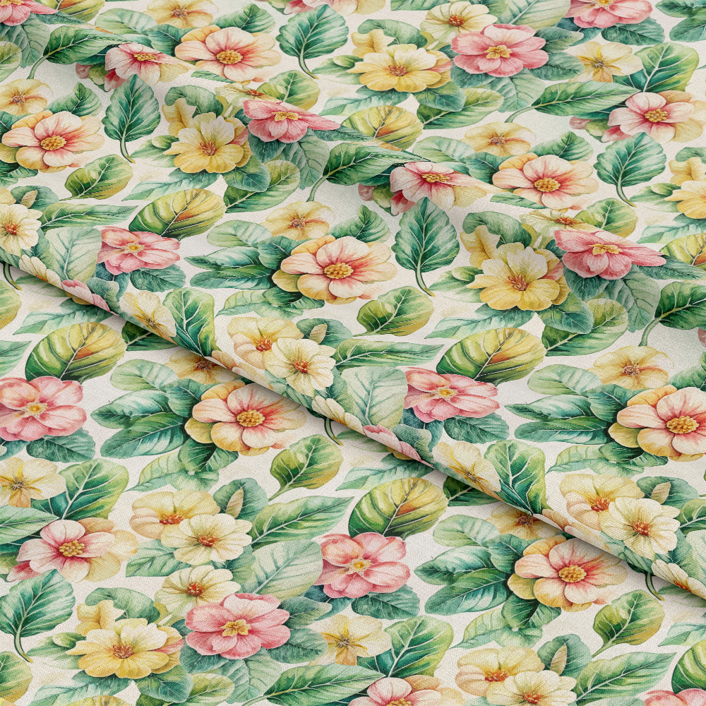 Art Nouveau Primroses Pattern 1 Quilting Cotton Fabric