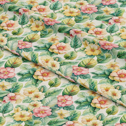 Art Nouveau Primroses Pattern 1 Quilting Cotton Fabric