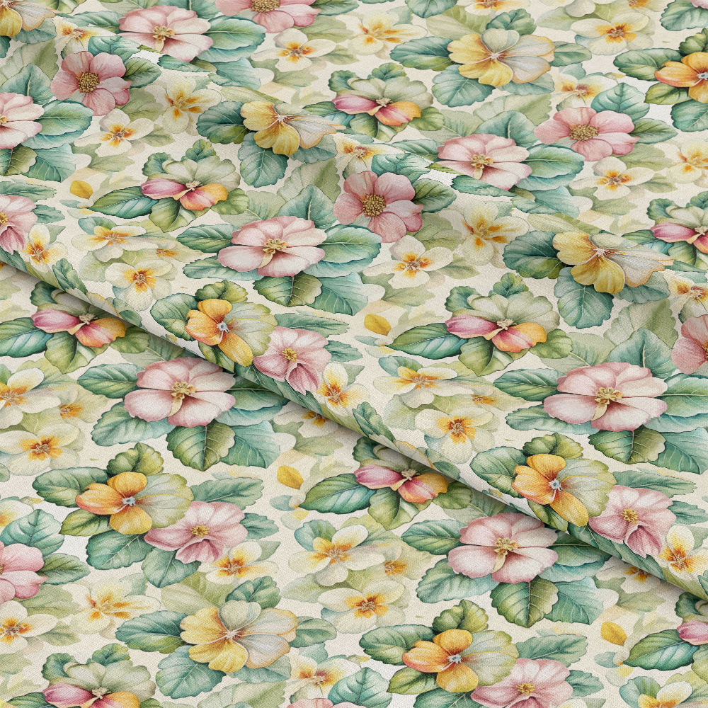 Art Nouveau Primroses Pattern 2 Quilting Cotton Fabric
