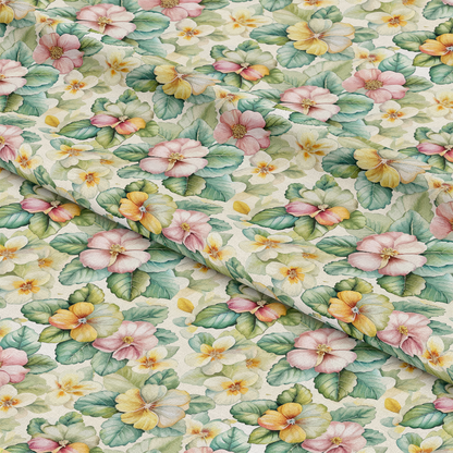 Art Nouveau Primroses Pattern 2 Quilting Cotton Fabric