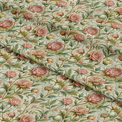 Art Nouveau Roses Pattern 1 Quilting Cotton Fabric