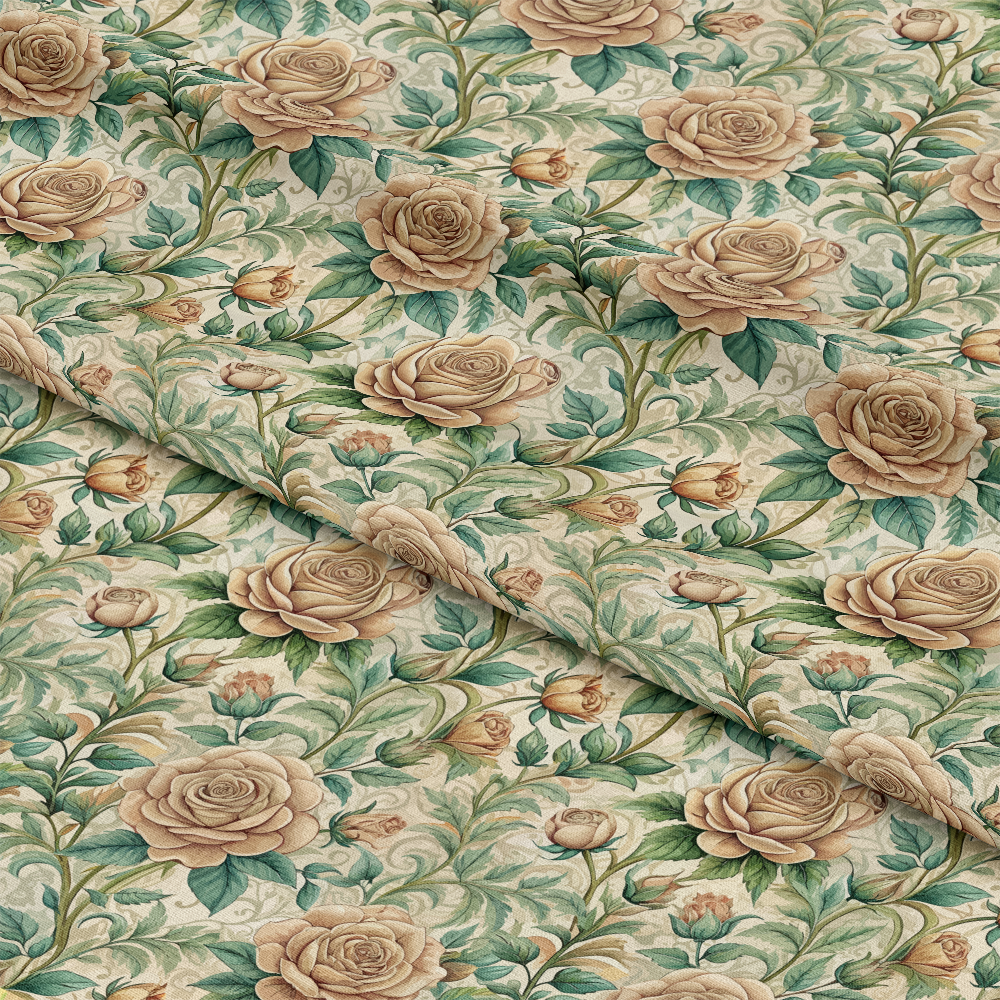 Art Nouveau Roses Pattern 2 Quilting Cotton Fabric