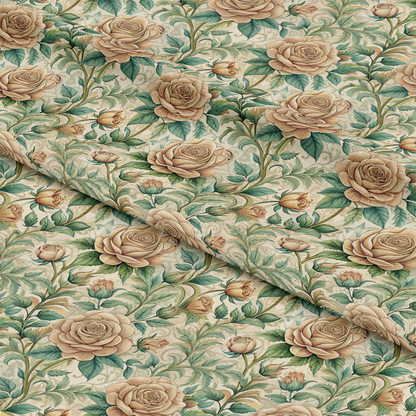 Art Nouveau Roses Pattern 2 Quilting Cotton Fabric