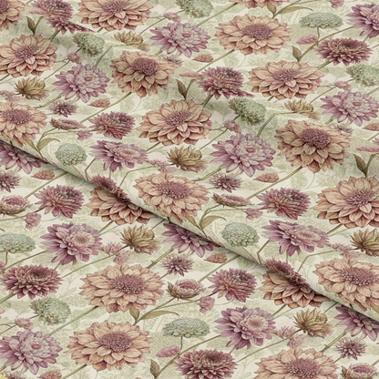 Art Nouveau Scabiosas Pattern 1 Quilting Cotton Fabric
