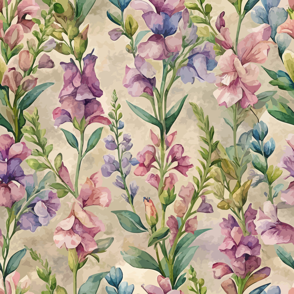 Art Nouveau Snapdragons Pattern 1 Quilting Cotton Fabric