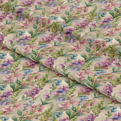 Art Nouveau Snapdragons Pattern 1 Quilting Cotton Fabric