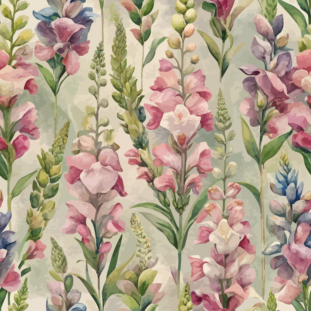 Art Nouveau Snapdragons Pattern 2 Quilting Cotton Fabric