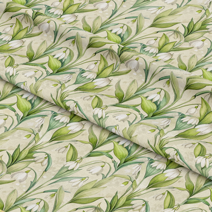 Art Nouveau Snowdrops Pattern 2 Quilting Cotton Fabric