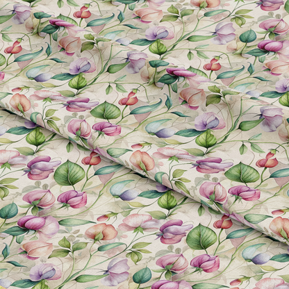 Art Nouveau Sweet Peas Pattern 1 Quilting Cotton Fabric